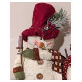 LL - Santa & Snowman Christmas Decor Set - 18-Inch Snowman Centerpiece & Salt & Pepper Shakers
