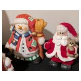 LL - Santa & Snowman Christmas Decor Set - 18-Inch Snowman Centerpiece & Salt & Pepper Shakers