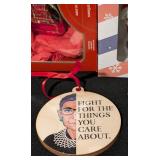 LL - Glass Jellyfish Ornament - BB-8 Hallmark Ornament - Red Telephone Booth - Skeleton Santa Duo - Ruth Bader Ginsburg Disc - 2020 Remember Disc - 6-Piece Set