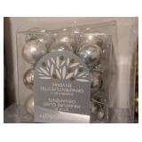 LL - Assorted Holiday Ornaments - Glass & Glitter Balls, Silver & Gold Sets, Pinecones