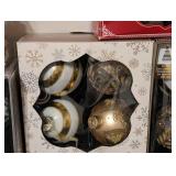LL - Assorted Holiday Ornaments - Glass & Glitter Balls, Silver & Gold Sets, Pinecones