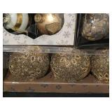 LL - Assorted Holiday Ornaments - Glass & Glitter Balls, Silver & Gold Sets, Pinecones