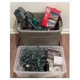 LL - Holiday Lights Assortment - 60 Micro LED String Lights, Outdoor Battery Box, 75 Clips