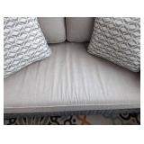 P - Outdoor Patio Sofa - Wicker Frame, Beige Cushions