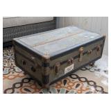 P - Vintage Trunk Coffee Table , Riveted Edges