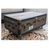 P - Vintage Trunk Coffee Table , Riveted Edges
