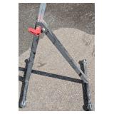 G - Folding Roller Stand - Steel Triangular Base with Red Locking Lever & Top Roller