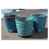 G - Master Garden Boje Vasum Planter Blue Ceramic Planters, 3-Pack