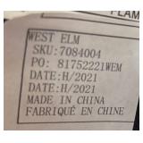 K - Three West Elm Counter Height Navy Velvet and Brass Stools