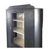 LR - Vintage Cabinet, Glass Front, Distressed Black Finish