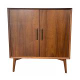 LR - West Elm Bar Cabinet - Mid-Century Modern Style Walnut