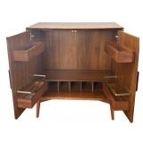 LR - West Elm Bar Cabinet - Mid-Century Modern Style Walnut