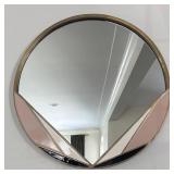 LR - West Elm Deco Brass Round Mirror