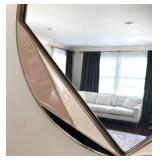 LR - West Elm Deco Brass Round Mirror