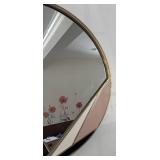 LR - West Elm Deco Brass Round Mirror