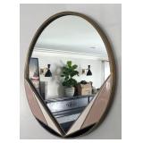 LR - West Elm Deco Brass Round Mirror