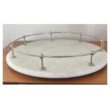 LR - Pottery Barn Windsor Lazy Susan with Assorted Barware