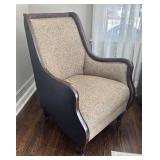 LR - Accent Chair - Beige Textured and Leather Upholstery