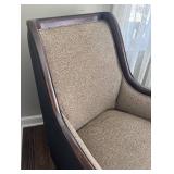 LR - Accent Chair - Beige Textured and Leather Upholstery