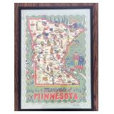 LR - Marvels of Minnesota Print - Framed Map Illustration