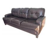 LR - Brown Leather Sofa