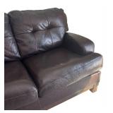 LR - Brown Leather Sofa