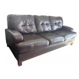 LR - Brown Leather Sofa