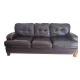 LR - Brown Leather Sofa