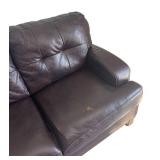 LR - Brown Leather Sofa