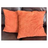LR - Pair of Pretty Orange Accent Pillows