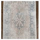 K - Blue & Cream Runner Rug