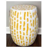 BR1 - Anthropologie White & Yellow Garden Stool
