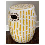 BR1 - Anthropologie White & Yellow Garden Stool