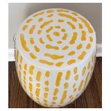 BR1 - Anthropologie White & Yellow Garden Stool