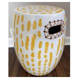 BR1 - Anthropologie White & Yellow Garden Stool