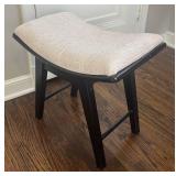 BR1 - Beige Upholstered Stool with Black Frame
