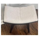 BR1 - Beige Upholstered Stool with Black Frame