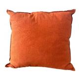 BR1 - Two Orange Textured Throw Pillows & Knot Pillow