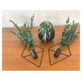BR1 - Trio of Wall Mount Faux Greenery
