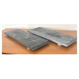 BR1 - Two Pottery Barn Raw-Edge Slate & Wooden Charcuterie Boards