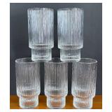 K - Ribbed Glass Tumblers - Set of 5