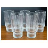 K - Ribbed Glass Tumblers - Set of 5
