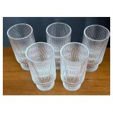 K - Ribbed Glass Tumblers - Set of 5