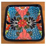 BR1 - Pottery Dish - Hand-Painted Floral Ceramic Tray