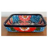 BR1 - Pottery Dish - Hand-Painted Floral Ceramic Tray