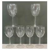 LR - Six Wine Glasses - Clear Stemware