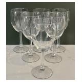 LR - Six Wine Glasses - Clear Stemware