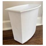 BR1 - Three Waste Baskets - Stainless Steel Pedal Cans & White Rectangular Bin