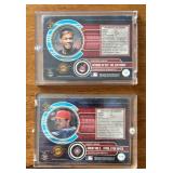 K - Two Baseball Cards with Swatches