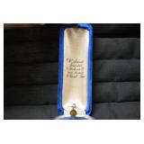 Lapel pin in blue box...